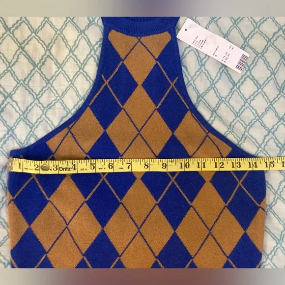 Lost in the 🔥 NWT Urban Outfitters Charlie Argyle Knit Mini Dress - Picture 4 of 4